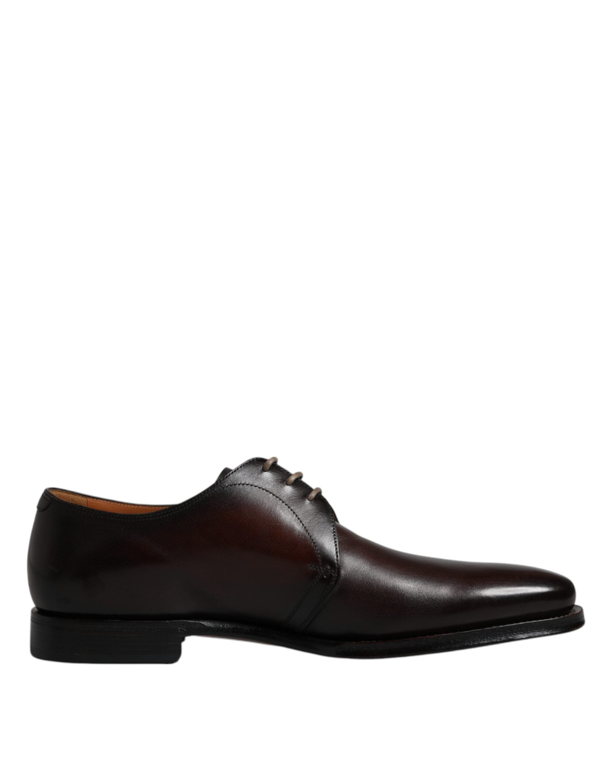 Chaussures Derby en cuir marron Dolce & Gabbana pour homme avec lacets, chaussures formelles élégantes.
