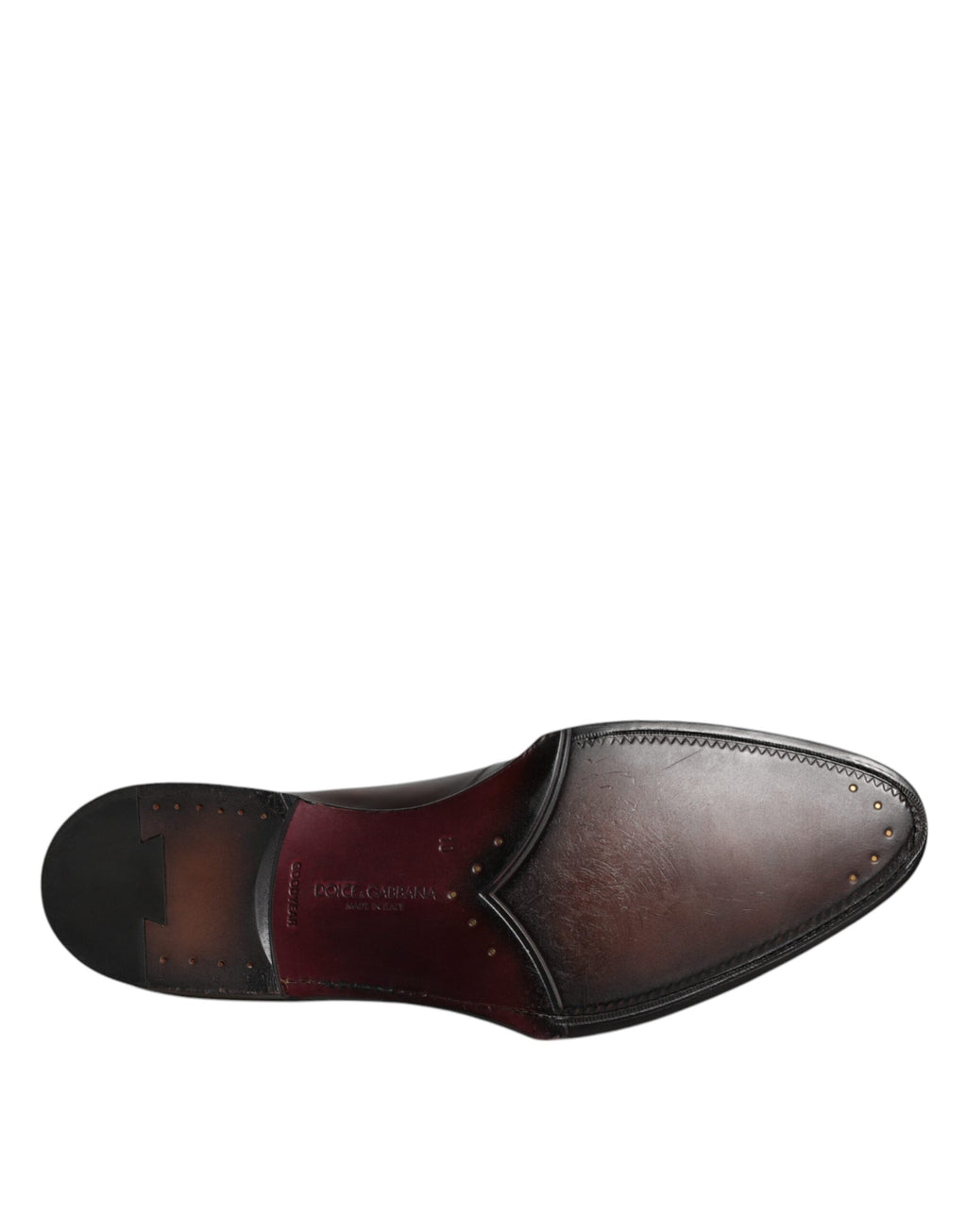Chaussures Derby hommes en cuir marron Dolce & Gabbana avec lacets, style formel et élégant.