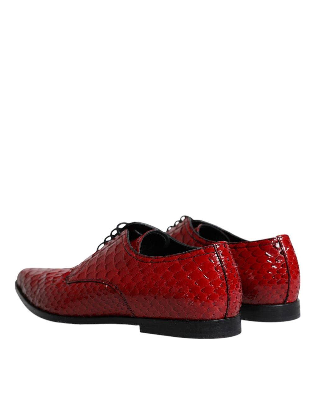 Chaussures Derby pour homme Dolce & Gabbana en cuir verni rouge texturé, chaussures formelles élégantes.