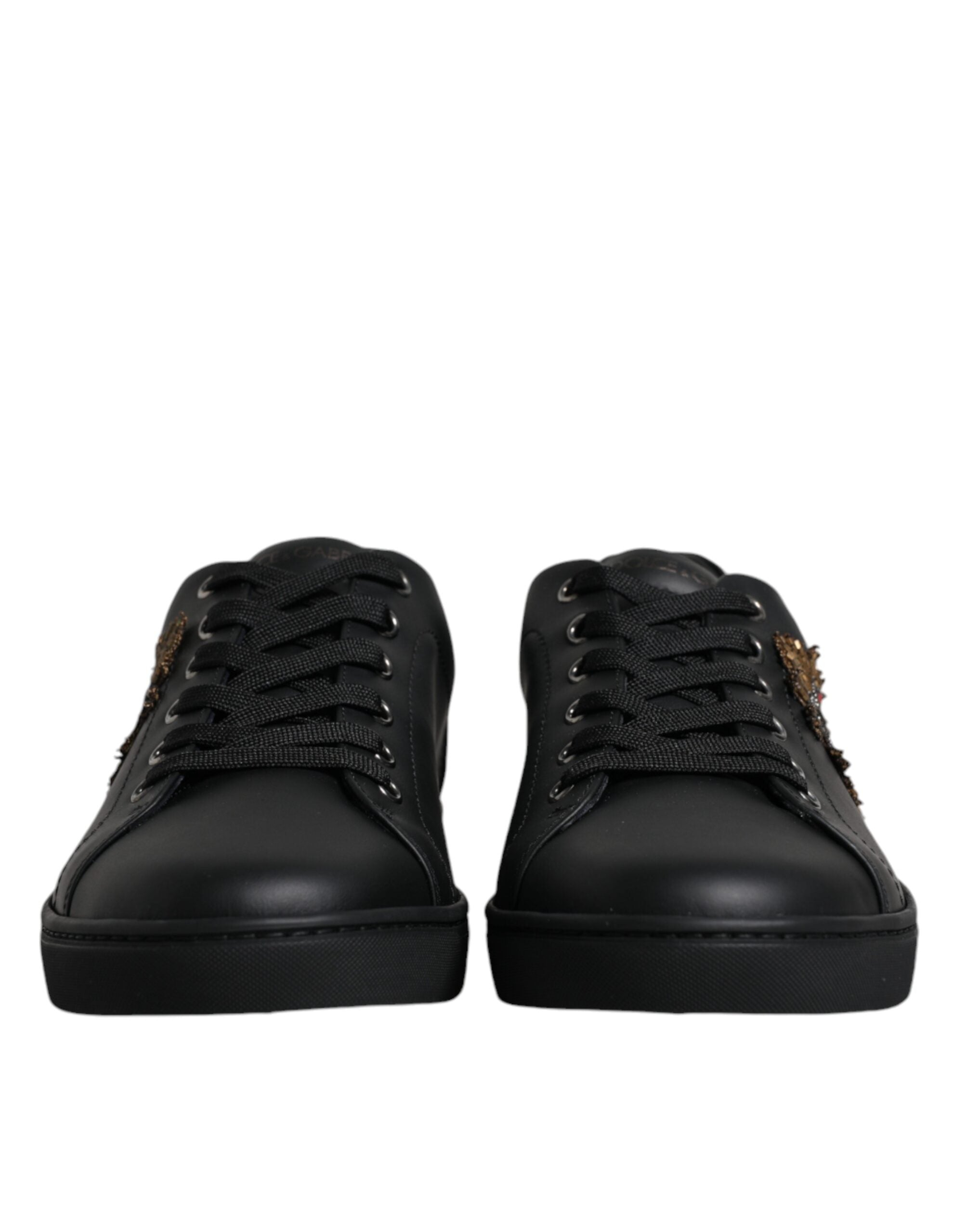 Chaussures sneakers pour homme Dolce & Gabbana London Sacred Heart en noir, design élégant avec logo et détails stylés.