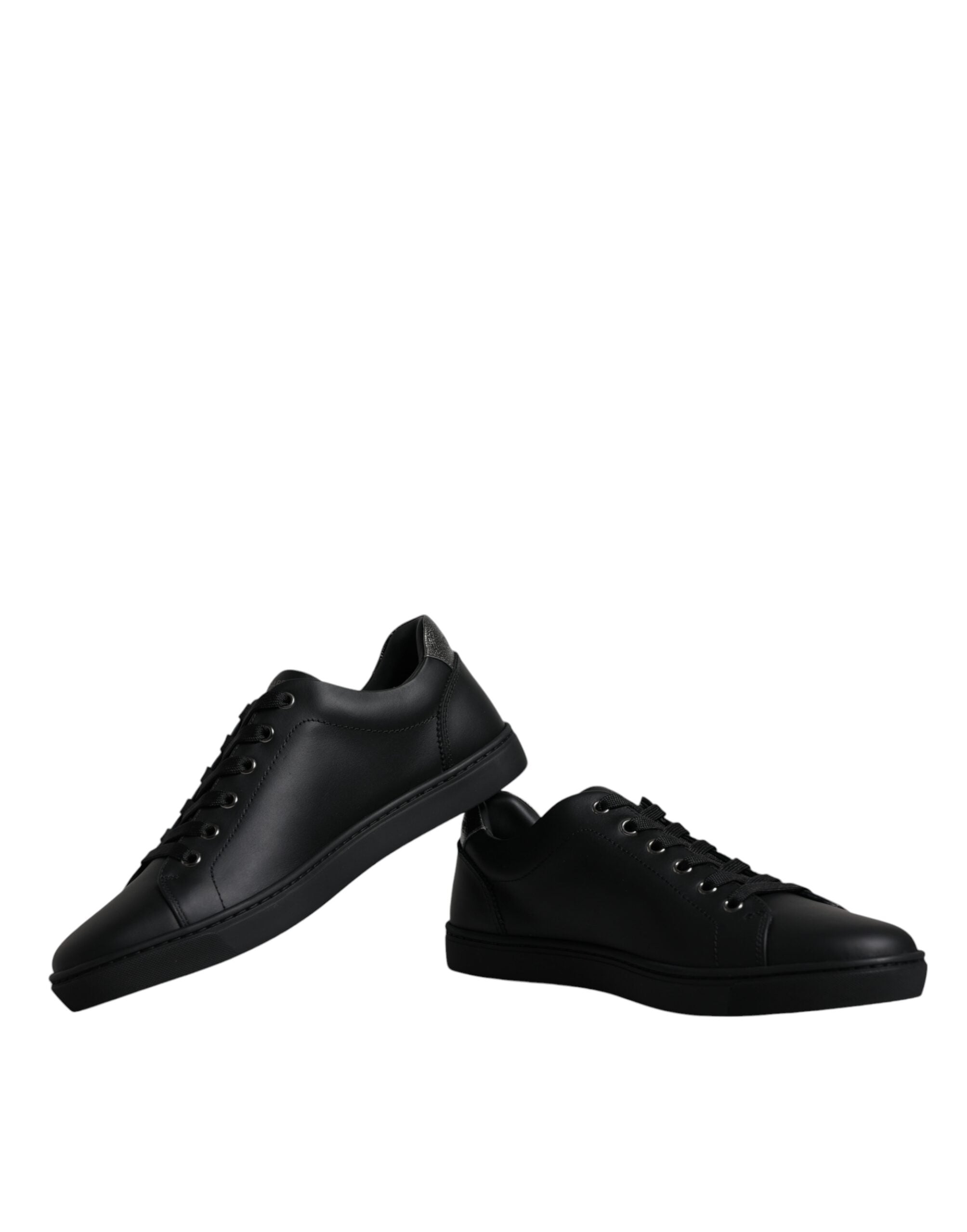 Chaussures sneakers noires Dolce & Gabbana London Sacred Heart pour homme, semelle en caoutchouc et design élégant