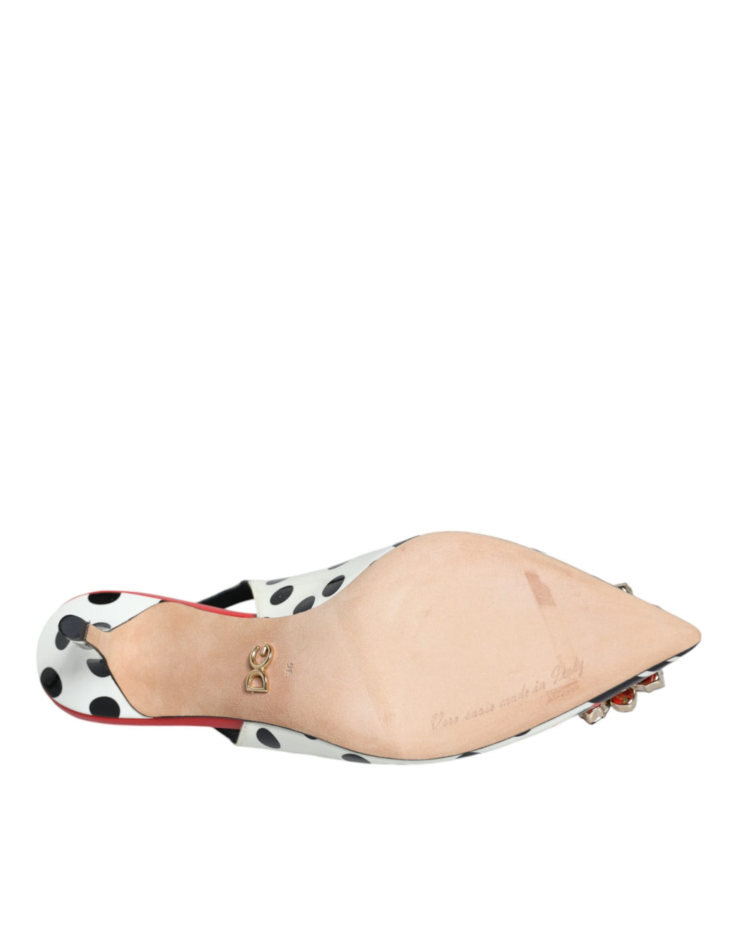Escarpins en cuir multicolore avec cristaux de Dolce & Gabbana, chaussures à talons et bride au talon.