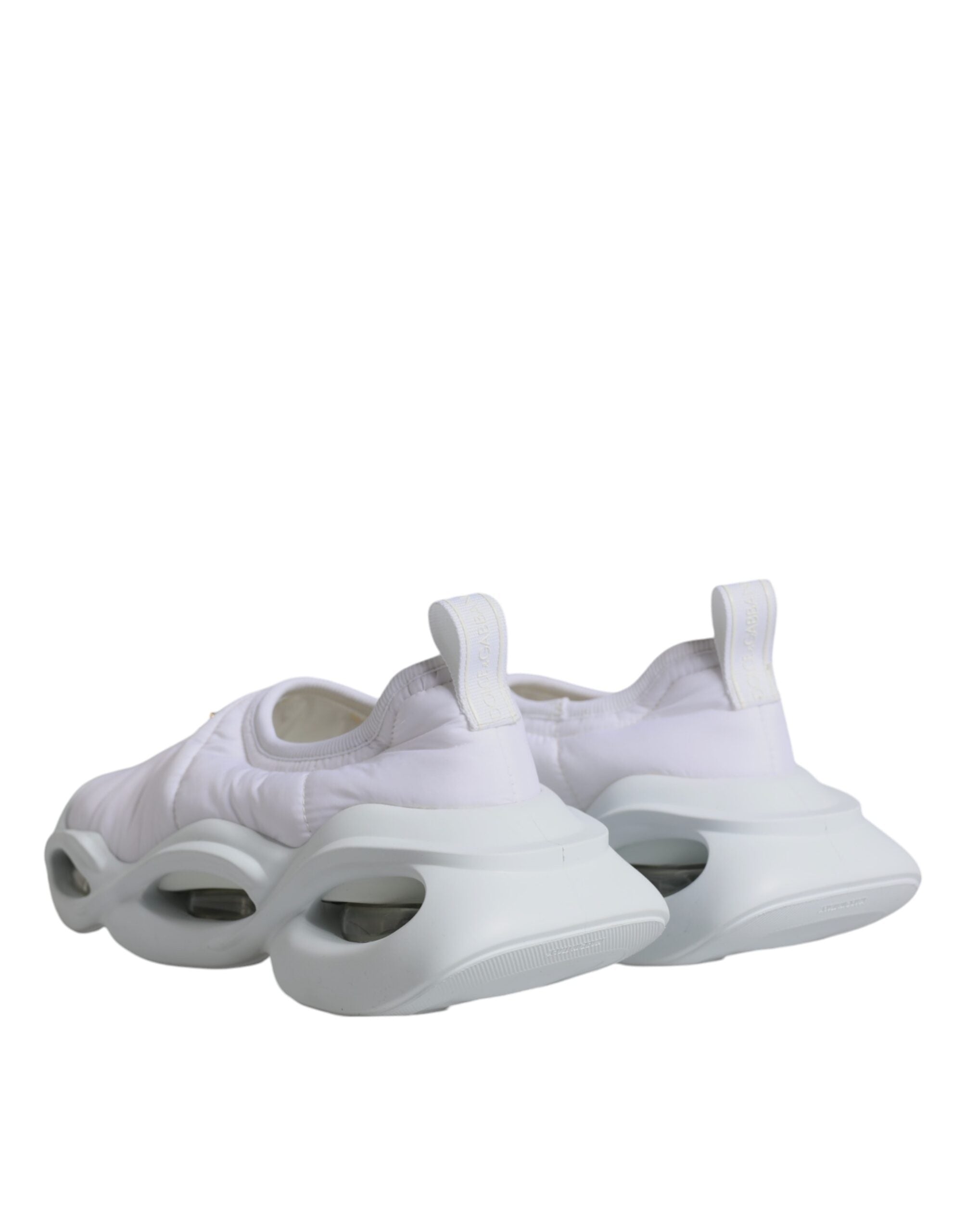 Chaussures sneakers basses blanches en tissu rembourré de Dolce & Gabbana, style décontracté et design moderne