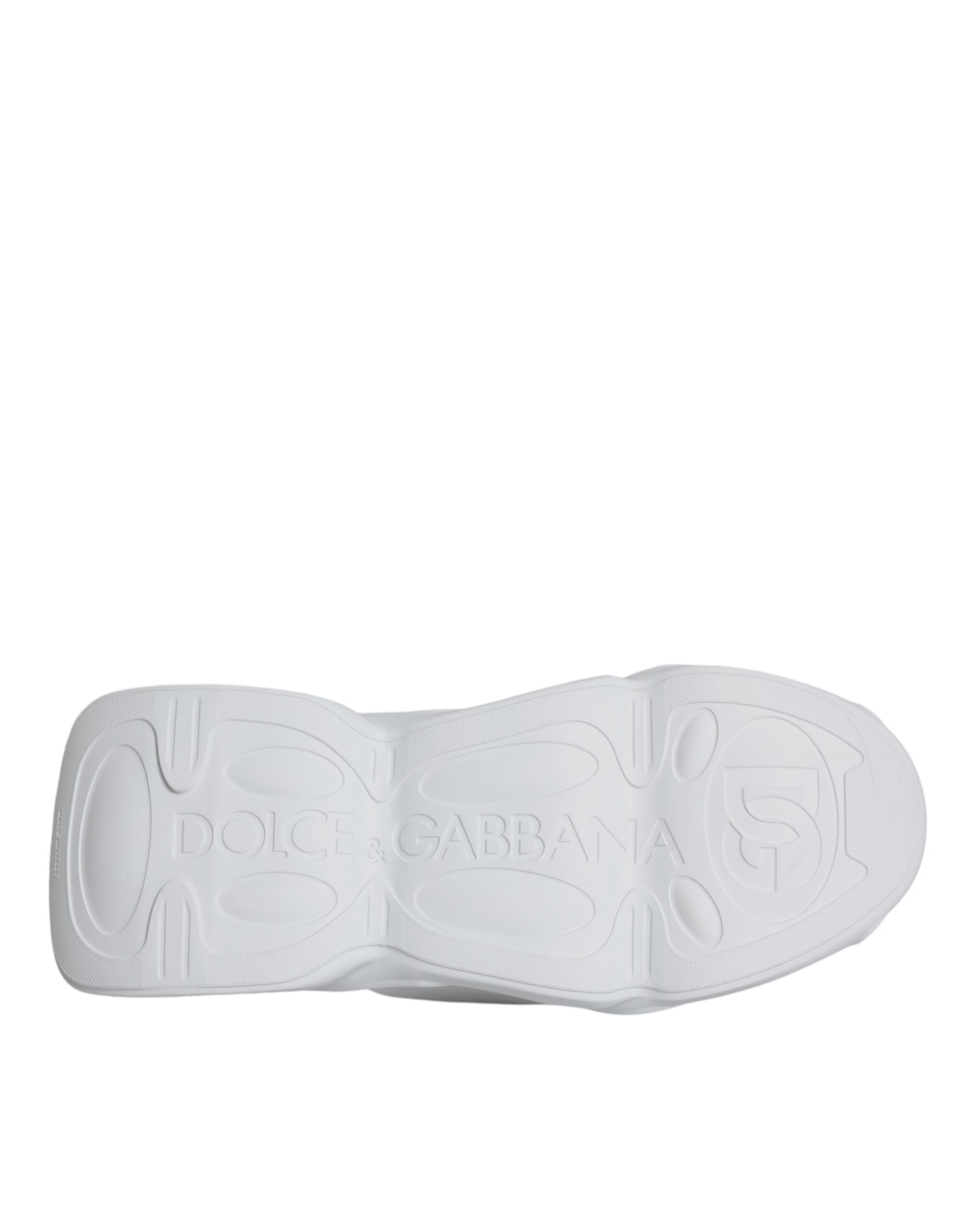 Chaussures basses blanches Dolce & Gabbana en tissu rembourré, sneakers décontractés pour homme.