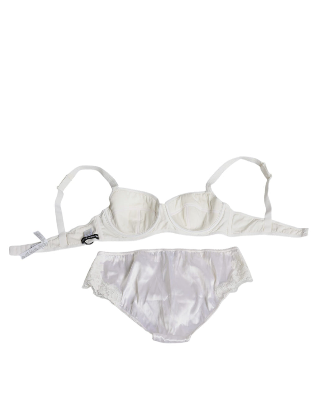 Culotte en soie blanche Dolce & Gabbana, sous-vêtements confortables et élégants, avec détail en dentelle et coupe ajustée.
