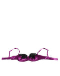 Soutien-gorge balconnet en soie violette de Dolce & Gabbana, sous-vêtements à maintien avec armatures.