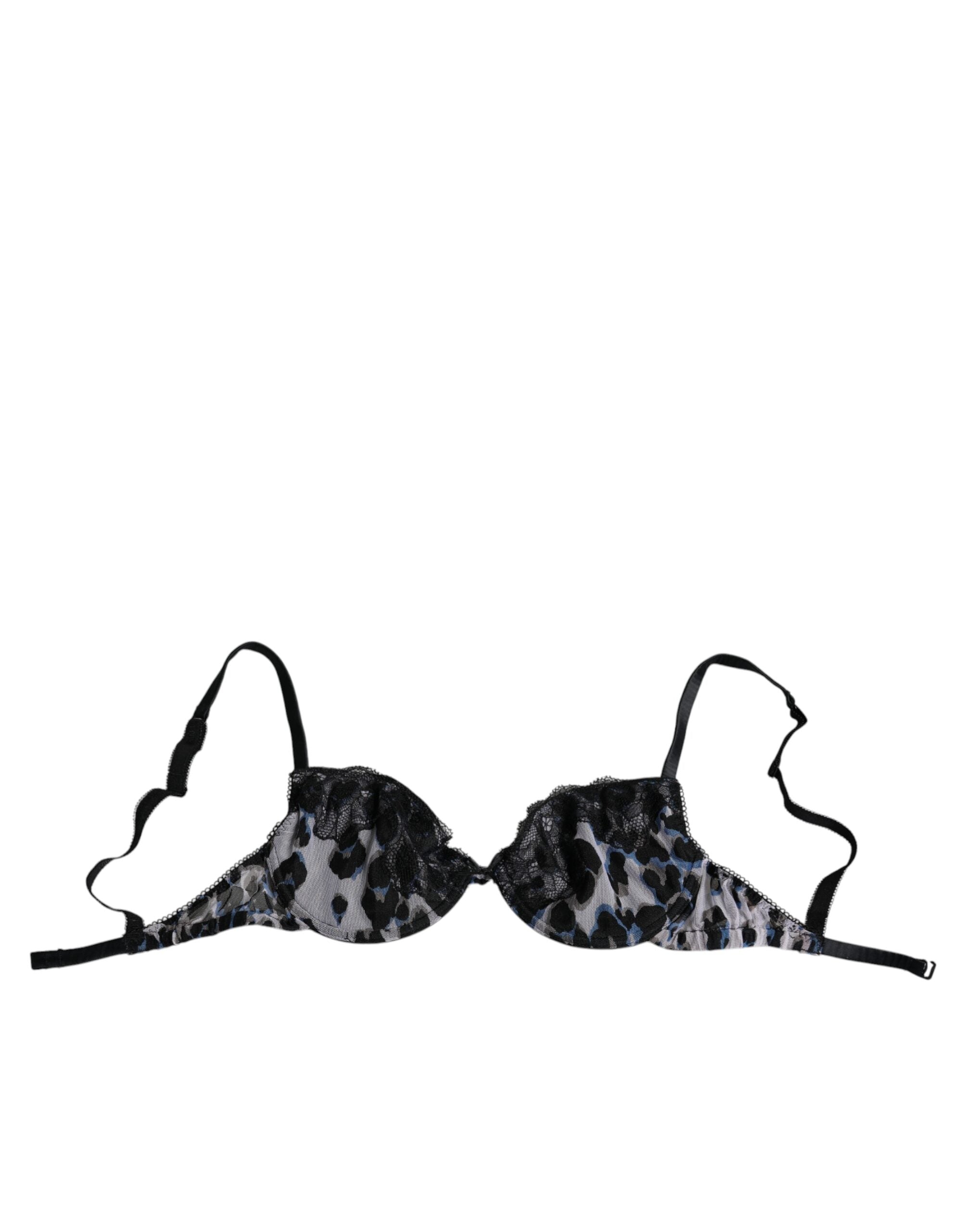Soutien-gorge push-up Roberto Cavalli blanc avec motif léopard, lingerie élégante et féminine.