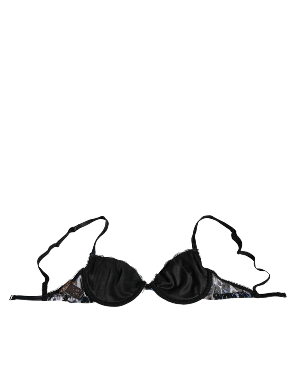 Soutien-gorge push-up Roberto Cavalli blanc avec motif léopard, lingerie élégante et sexy, vue de face.