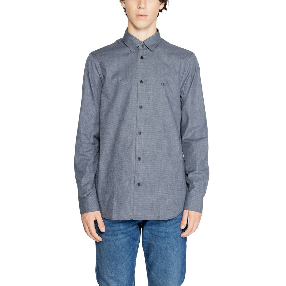 Armani Exchange blaues Baumwollhemd