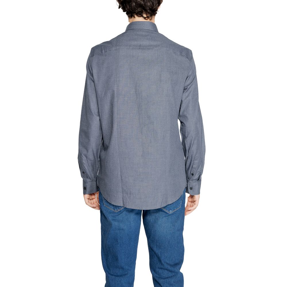 Armani Exchange blaues Baumwollhemd