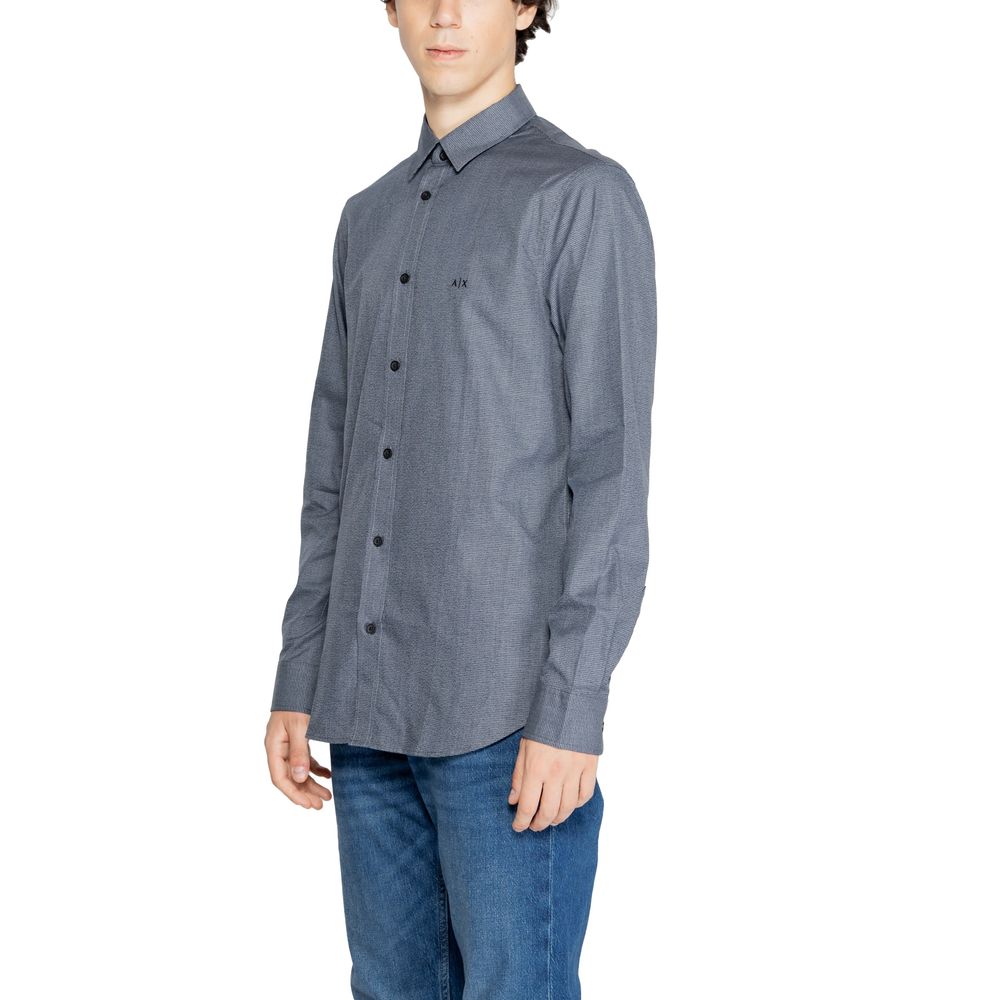 Armani Exchange blaues Baumwollhemd