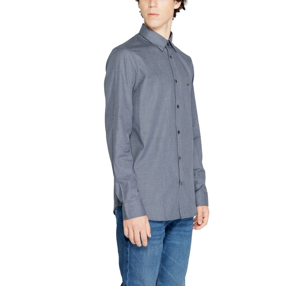 Armani Exchange blaues Baumwollhemd