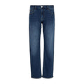Jeans skinny en coton bleu de la marque Armani Exchange, coupe ajustée et détail classique.