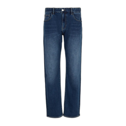 Jeans skinny en coton bleu de la marque Armani Exchange, coupe ajustée et détail classique.