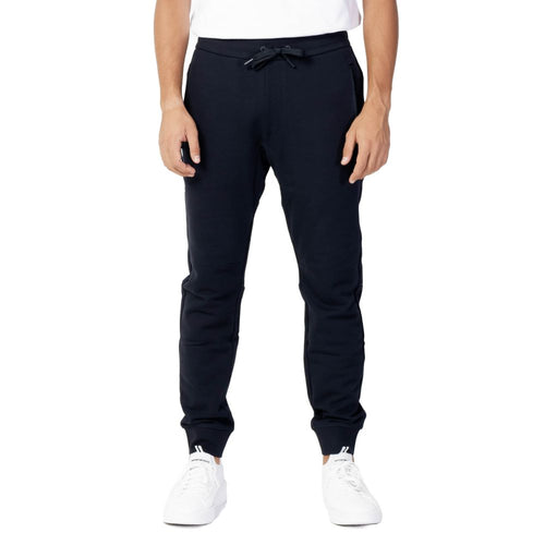 Pantalons de jogging en coton bleu Armani Exchange, style décontracté, ajustés, avec ceinture élastique et poches latérales.