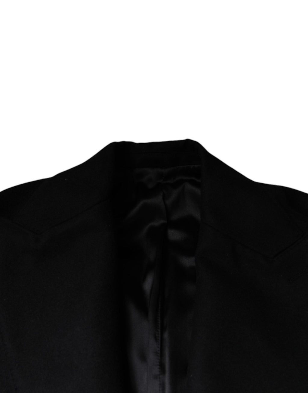 Manteau pour homme Dolce & Gabbana en laine noire, à double boutonnage, style élégant et classique.