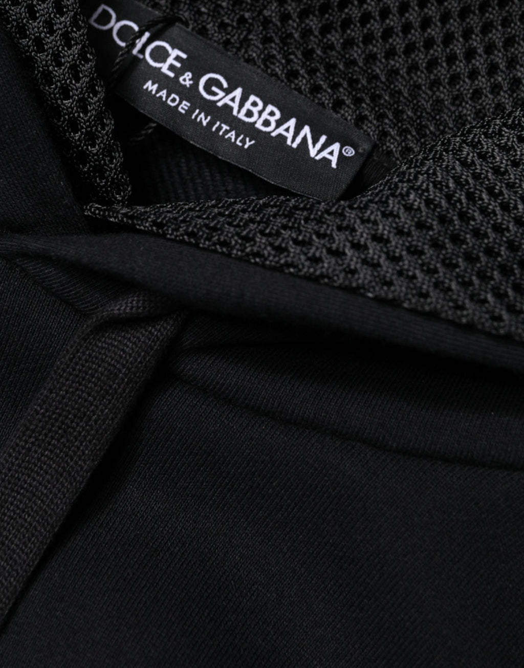 Sweat à capuche noir pour homme de Dolce & Gabbana, pull-over décontracté en coton avec logo discret.