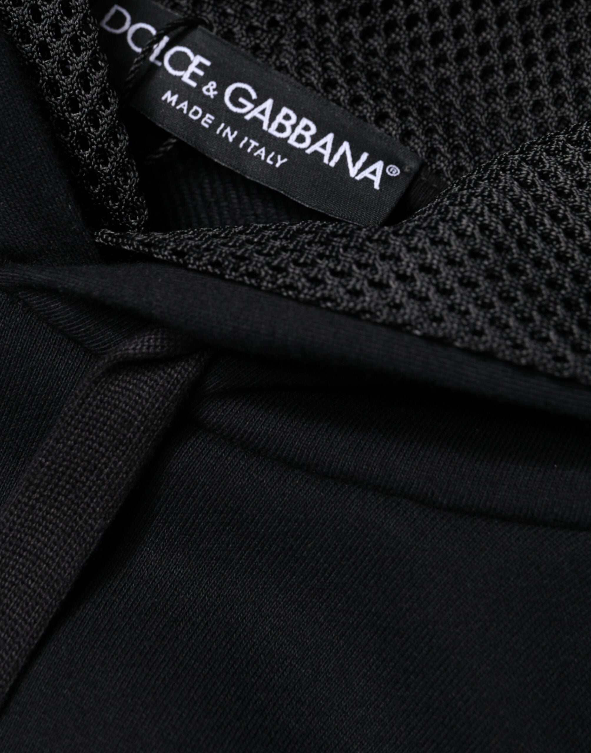 Sweat à capuche noir pour homme de Dolce & Gabbana, pull-over décontracté en coton avec logo discret.