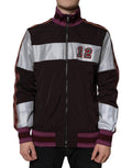 Veste bomber Dolce & Gabbana en jersey multicolore avec fermeture éclair complète pour homme.
