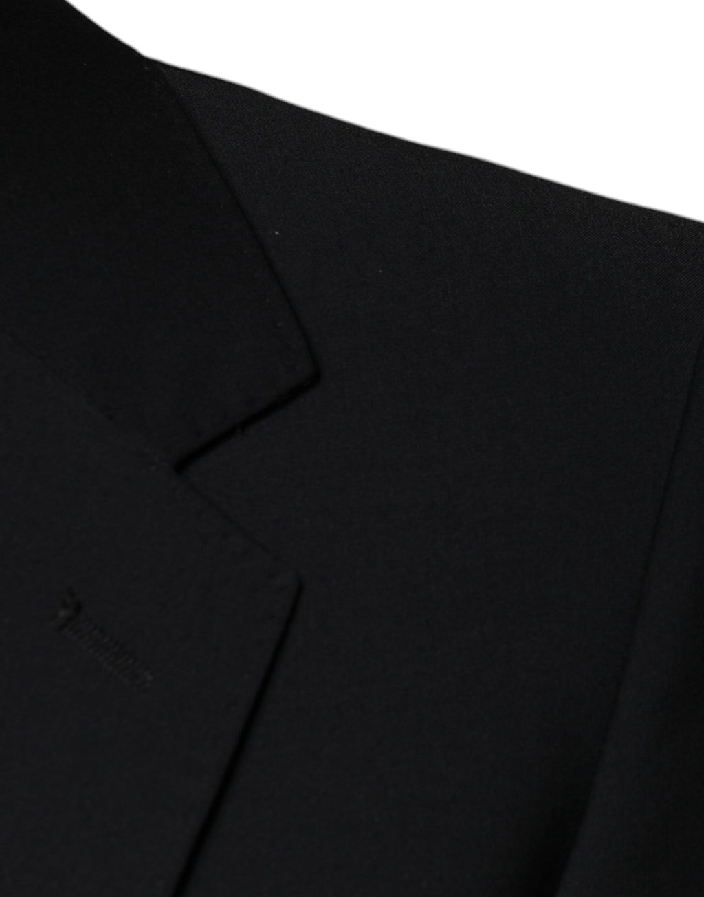 Costume homme noir en laine Dolce & Gabbana, costume trois pièces, coupe slim, élégant et formel.
