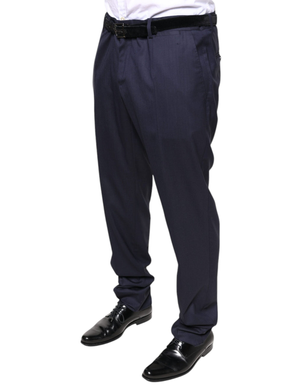 Pantalon formel skinny en laine bleue de Dolce & Gabbana, style élégant, ajusté, pour homme ou femme.