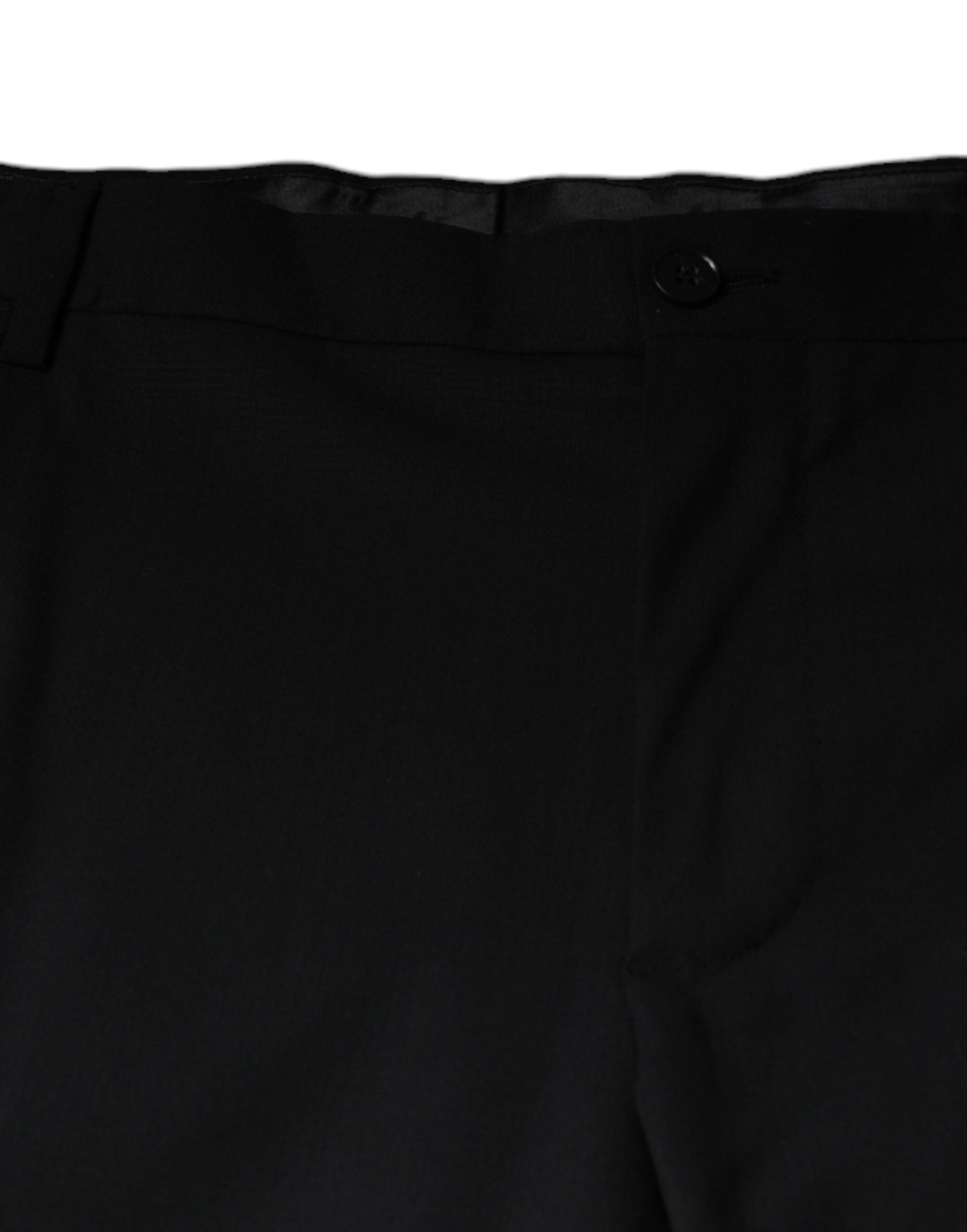 Pantalon de costume noir en laine pour homme de Dolce & Gabbana, style formel et élégant, vue de face.