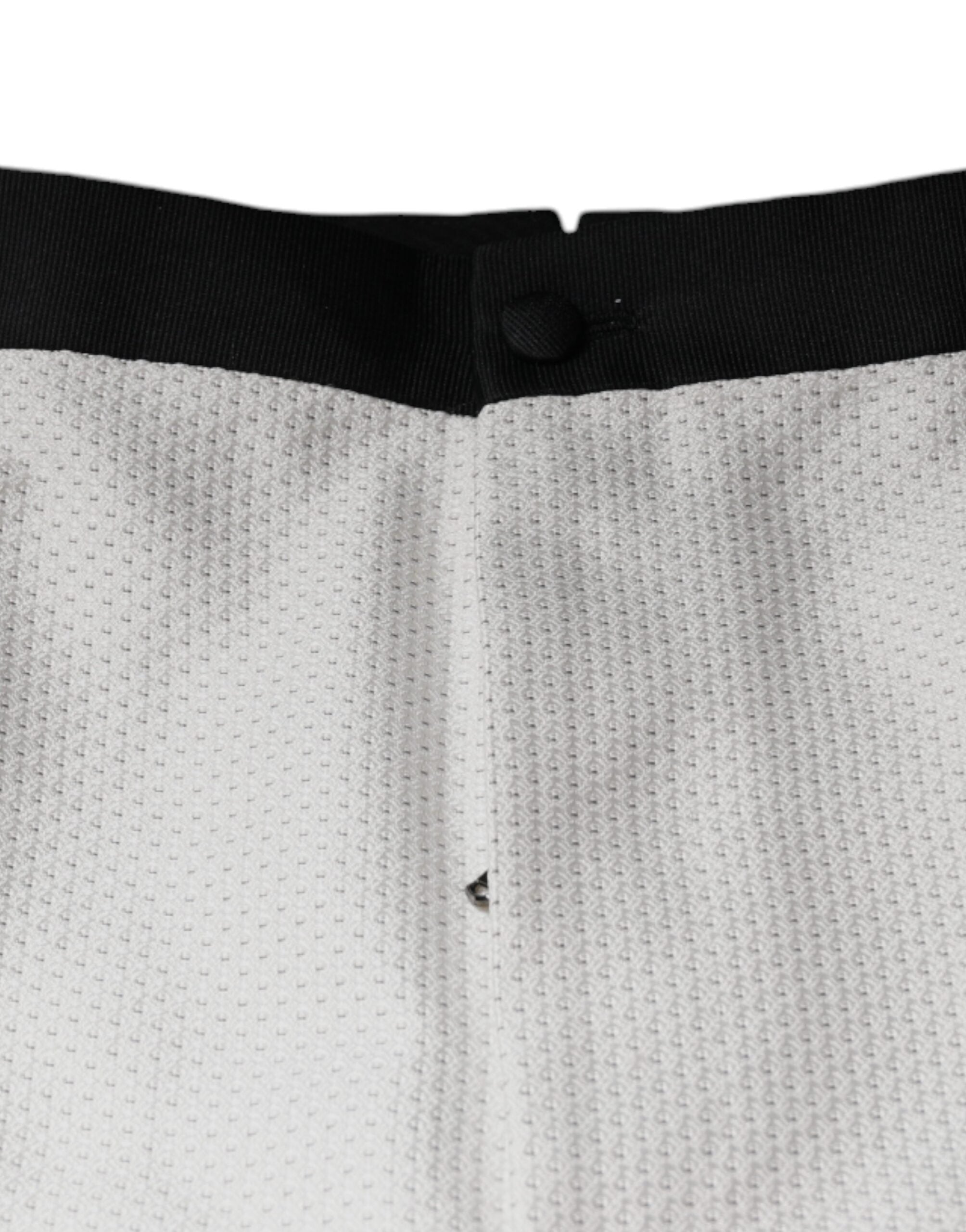 Pantalons habillés en polyester blanc de Dolce & Gabbana, style formel pour homme.