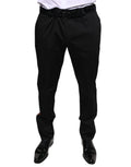 Pantalon homme Dolce & Gabbana en coton stretch noir, coupe skinny élégante, pour dress code sophistiqué.