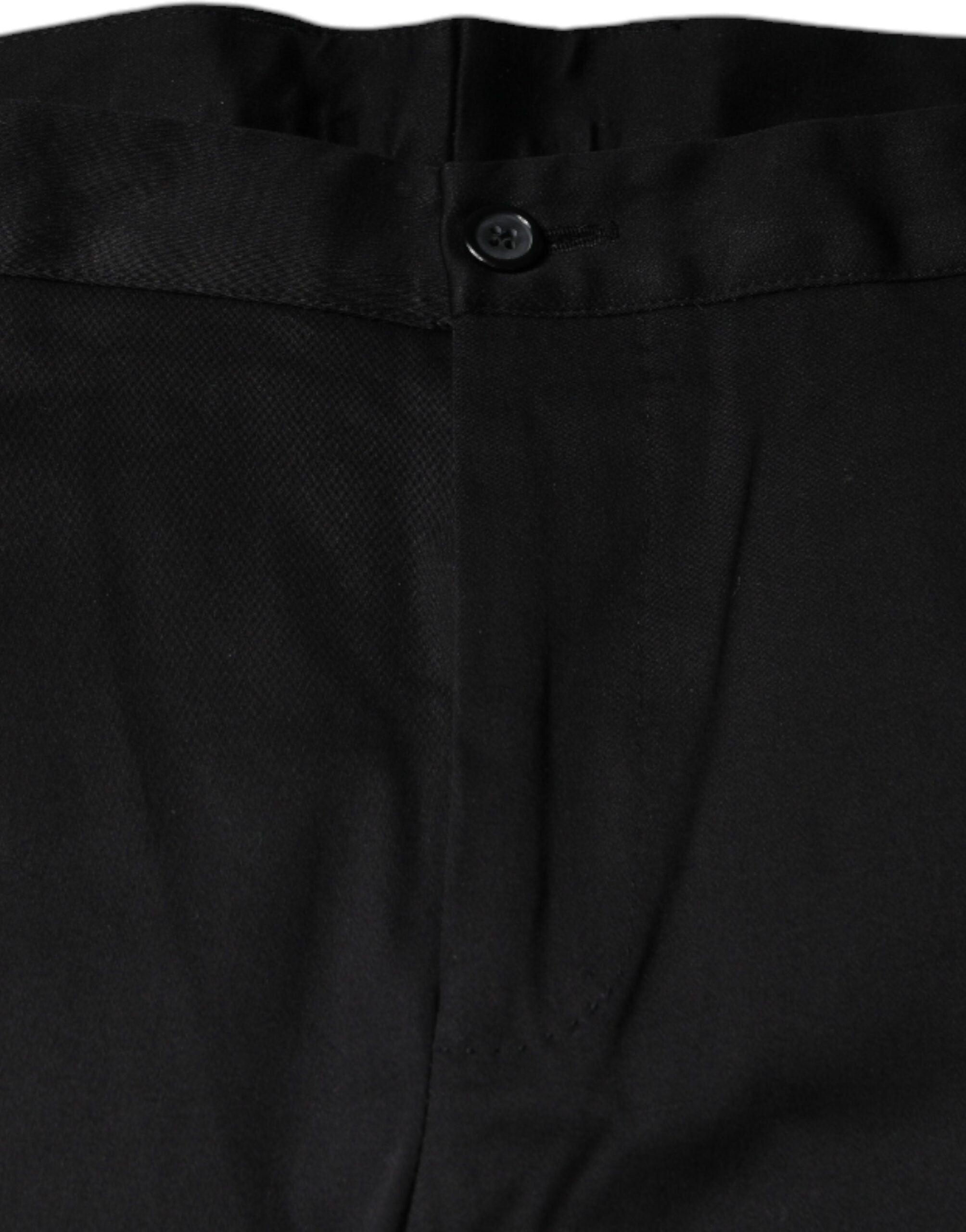 Pantalon homme Dolce & Gabbana en coton noir, pantalon skinny extensible pour homme, style élégant et moderne.