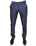 Pantalon de smoking formel en polyester bleu de Dolce & Gabbana, coupe élégante pour occasions habillées.