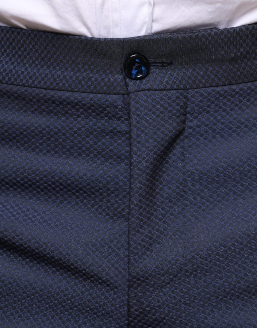 Pantalon de smoking formel en polyester bleu de Dolce & Gabbana, élégant et ajusté, pour occasion spéciale.