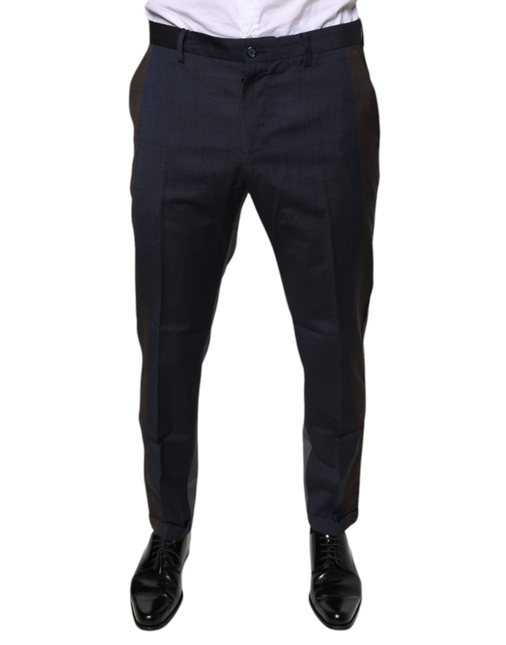 Pantalon formel en coton et laine noir de Dolce & Gabbana, style élégant et moderne pour homme.