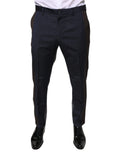Pantalon formel en coton et laine noir de Dolce & Gabbana, style élégant et moderne pour homme.