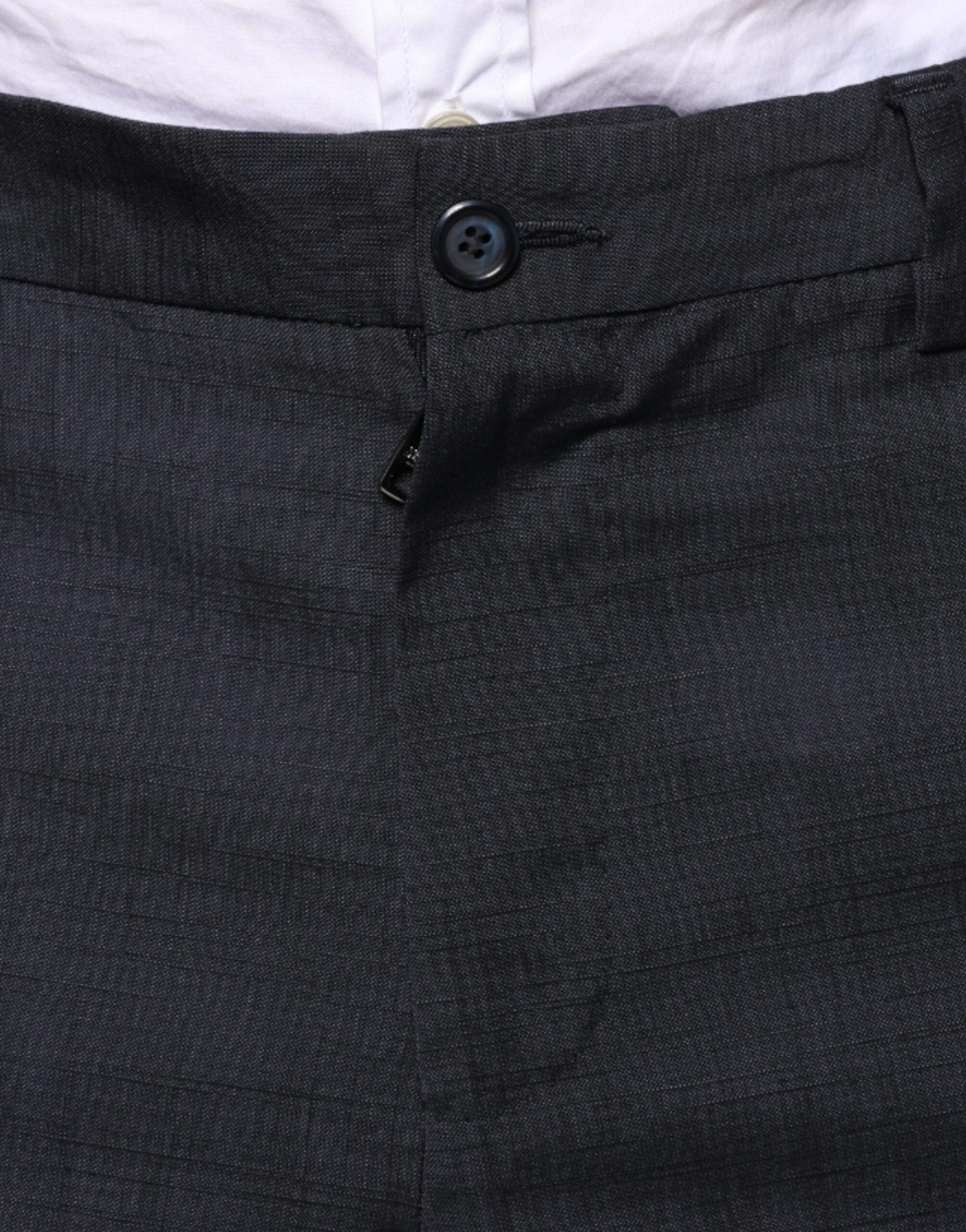 Pantalon formel noir en coton et laine Dolce & Gabbana, coupe élégante, détails sophistiqués, parfait pour une tenue chic.
