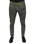 Jeans homme slim fit en denim coton bleu Dolce & Gabbana, visible avec coupe ajustée et détails classiques.