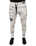 Pantalon de jogging blanc en coton imprimé de Dolce & Gabbana, style décontracté et confortable avec motif élégant.