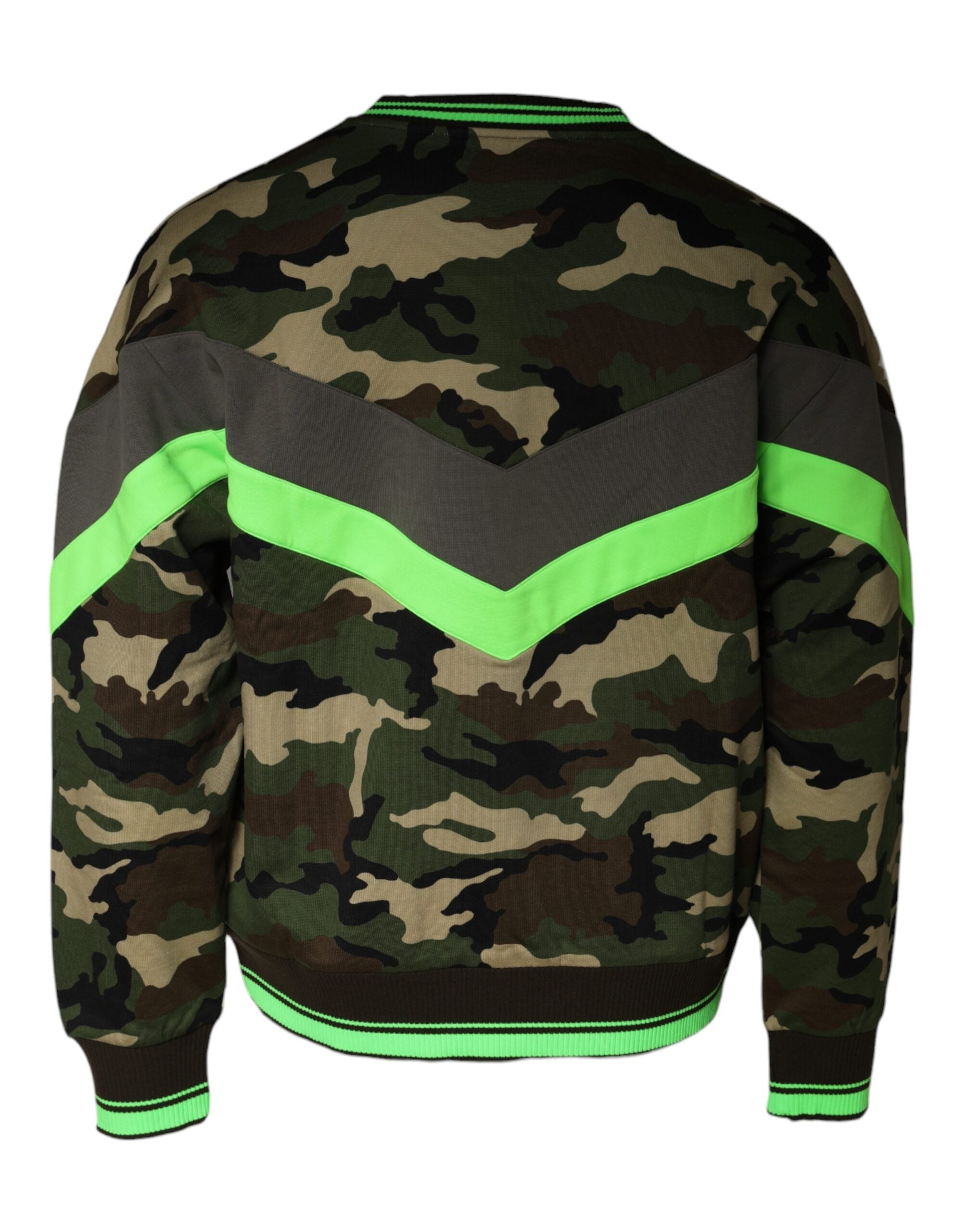 Sweatshirt Dolce & Gabbana à motif camouflage multicolore, style décontracté en coton avec logo discret.