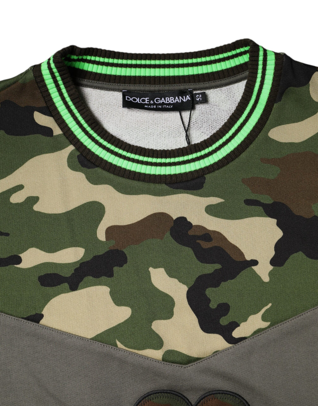 Sweatshirt Dolce & Gabbana multicolore à motif camouflage, pull en coton avec design tendance et détails colorés.