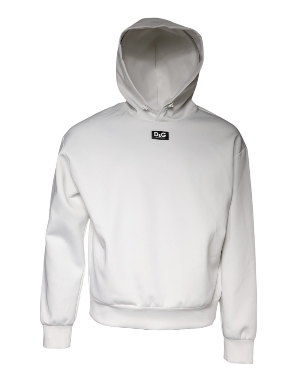 Sweat-shirt à capuche blanc Dolce & Gabbana D&G Logo pour homme, sweat-shirt en coton élégant et confortable.