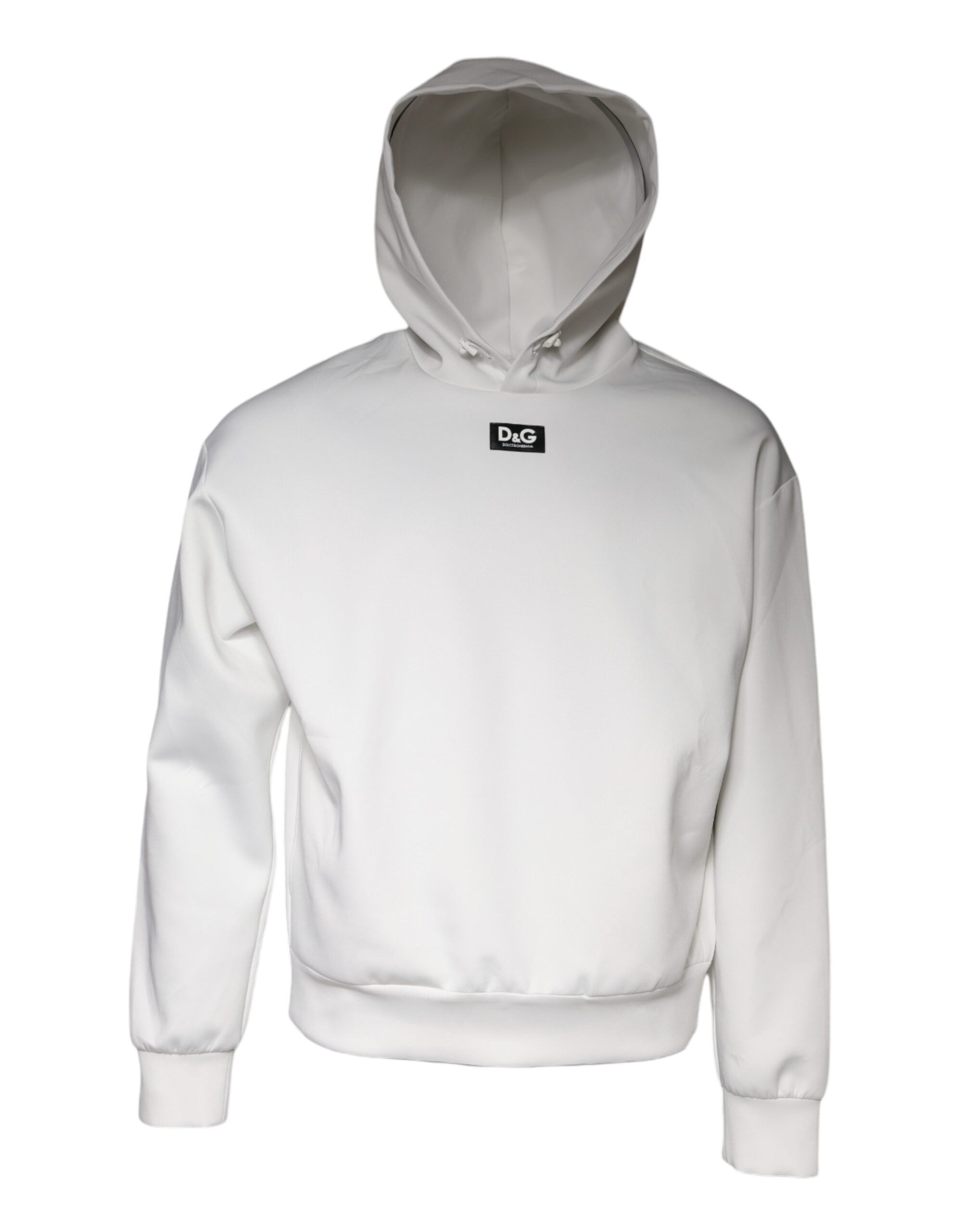 Sweat-shirt à capuche blanc Dolce & Gabbana D&G Logo pour homme, sweat-shirt en coton élégant et confortable.