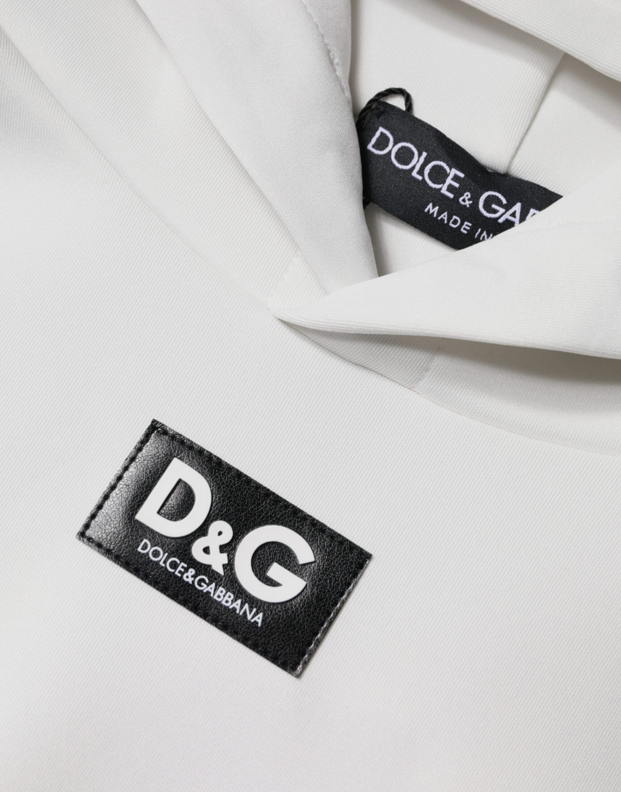 Sweat à capuche blanc pour homme Dolce & Gabbana avec logo D&G, pull en coton, style décontracté et moderne.