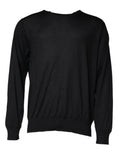 Pull en cachemire noir Dolce & Gabbana à col rond, doux et élégant, idéal pour un style sophistiqué.