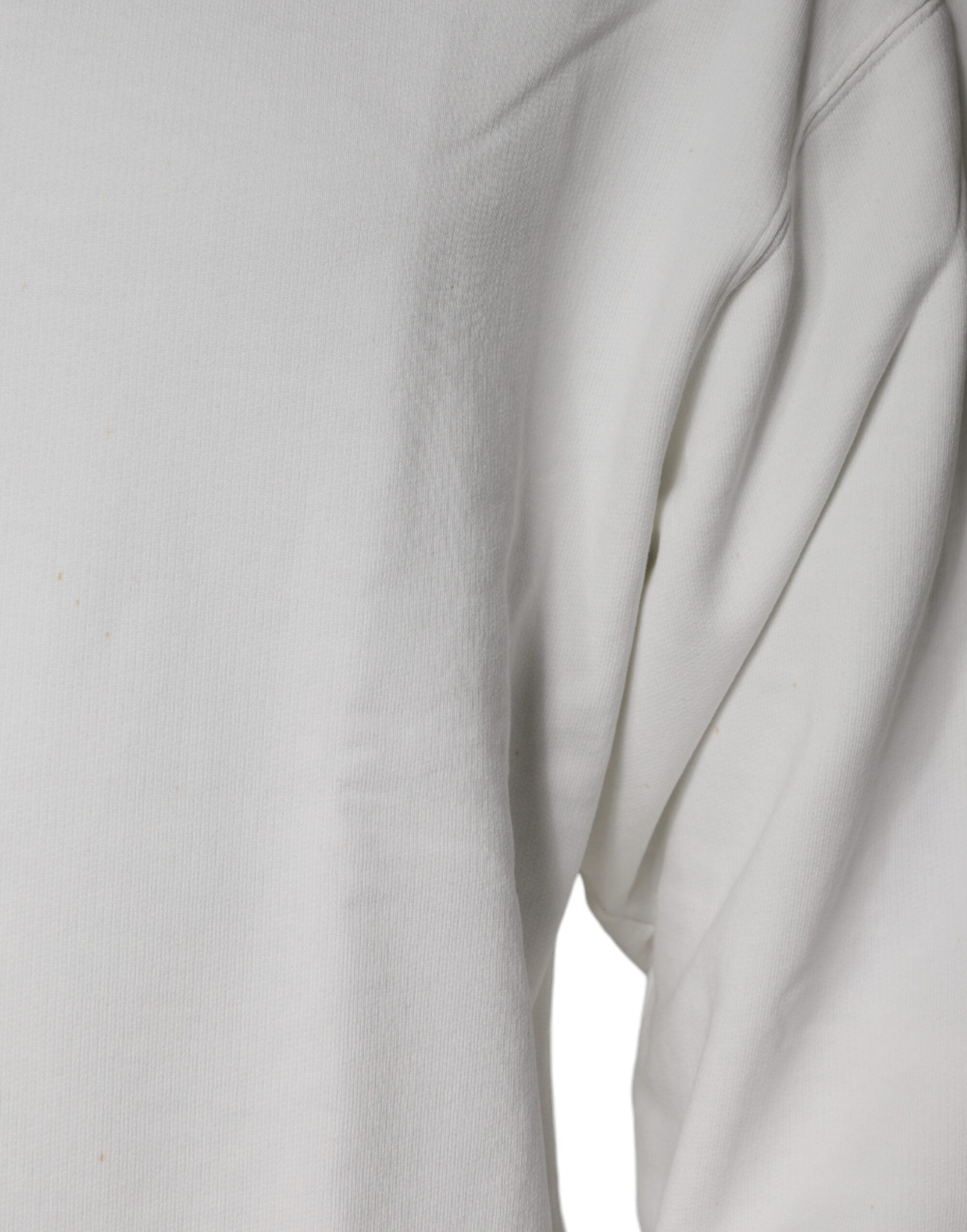 Pull à col rond en coton blanc Dolce & Gabbana avec logo, pull-over élégant avec design épuré.