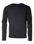 Pull-over en laine gris foncé Dolce & Gabbana à col rond, coupe classique et texture douce visible sur l'image.