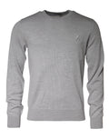 Pull à col rond en laine gris clair Dolce & Gabbana, style décontracté et élégant, visible en gros plan.