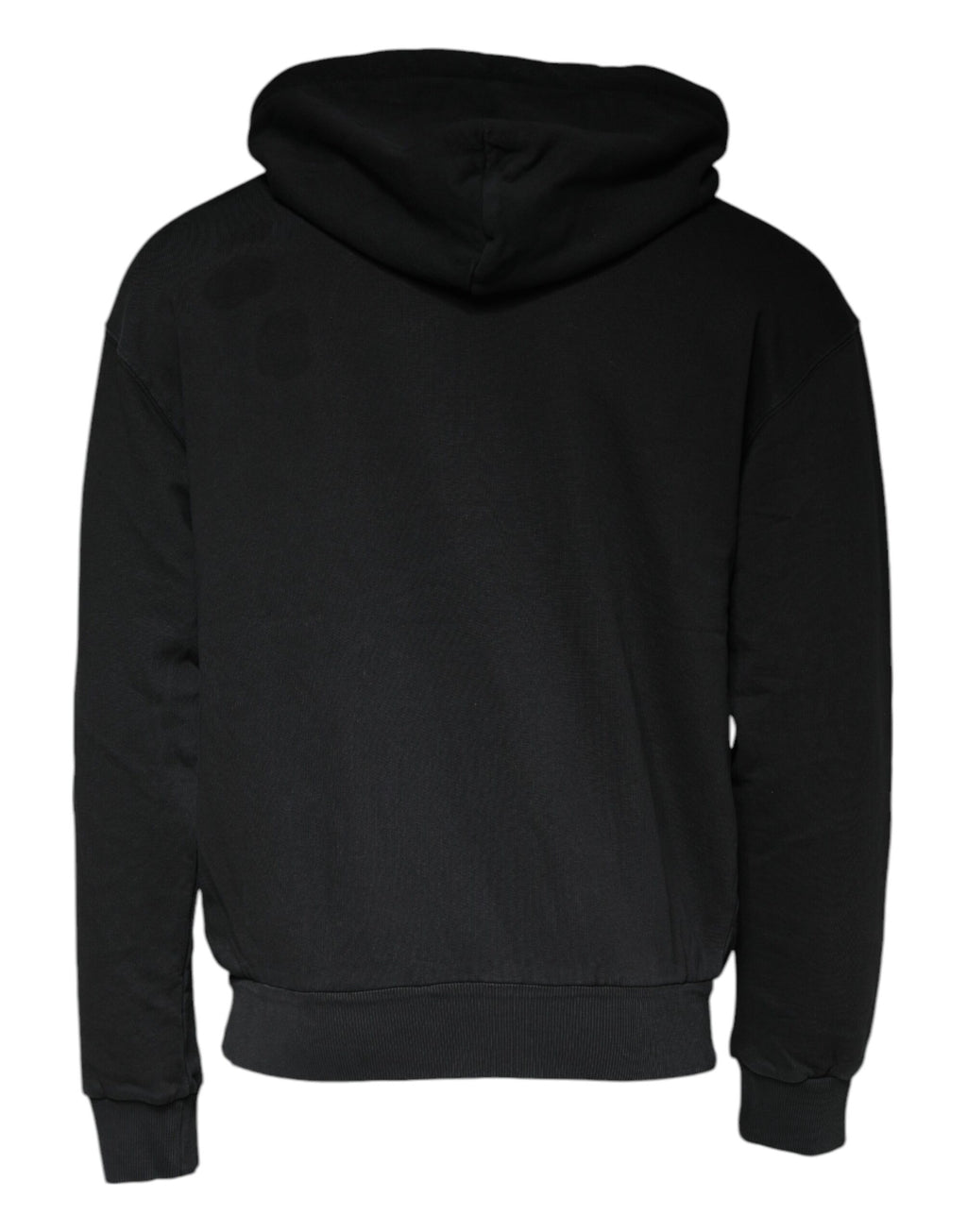Sweat à capuche Dolce & Gabbana noir avec logo en plaque, zip complet, design tendance en tissu confortable.