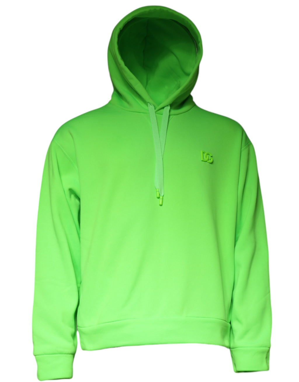 Sweat à capuche vert Dolce & Gabbana avec logo, pull-over en coton à manches longues et design élégant.