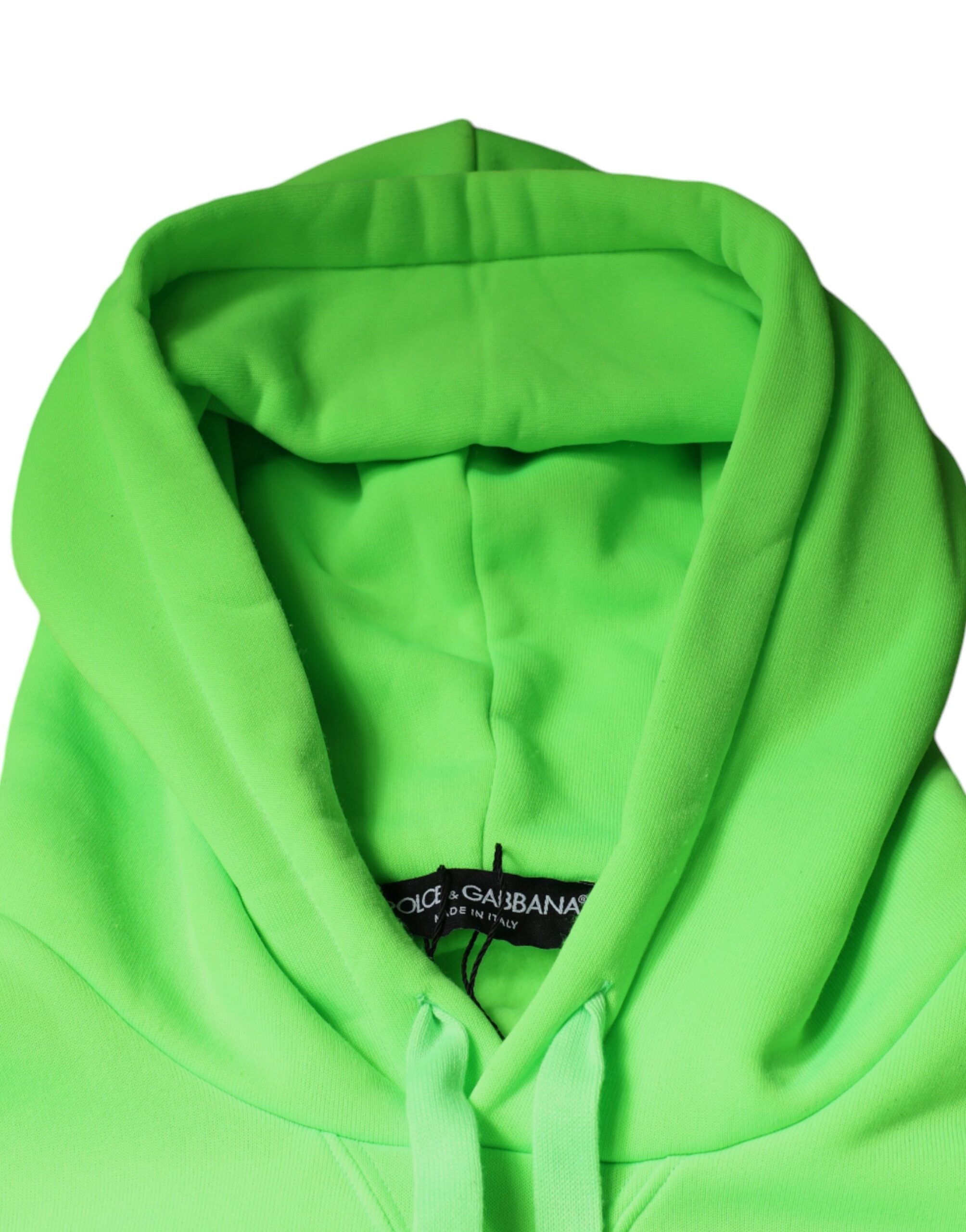 Sweat à capuche Dolce & Gabbana vert avec logo, pull-over en molleton, vêtement décontracté pour homme ou femme.