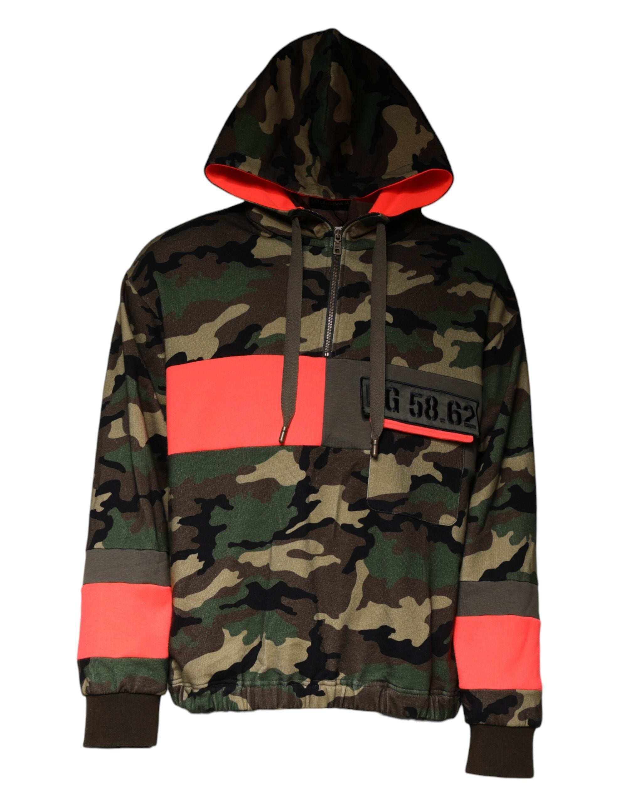 Sweat-shirt à capuche pour homme Dolce & Gabbana en camouflage multicolore, style décontracté et tendance.