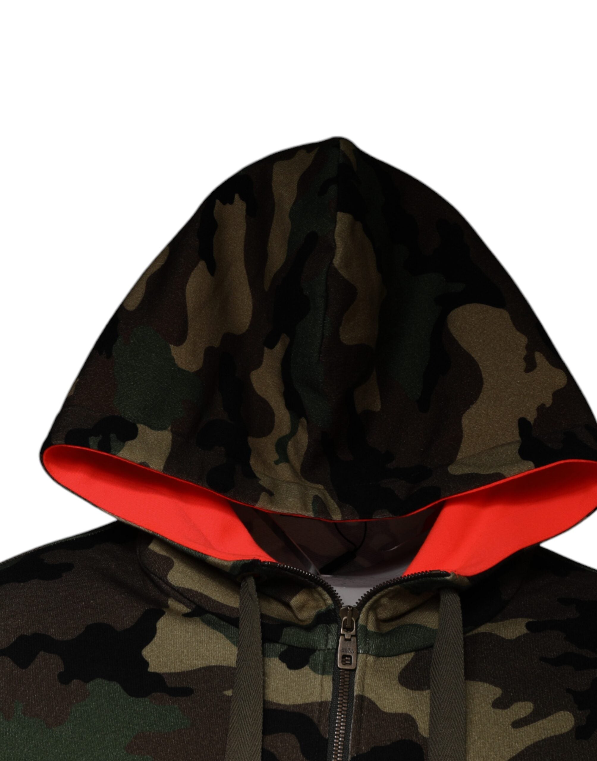 Sweat-shirt à capuche pour homme Dolce & Gabbana en camouflage multicolore, sweat à manches longues et style décontracté.